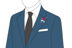 フラワーホールとは?スーツの胸元を上品に整える使い方を解説、フラワーホールの使い方、生花や造花を挿す