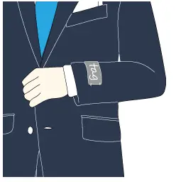 スーツの後ろにあるしつけ糸は切っていい?場所や正しい外し方を解説 、スーツのしつけ糸はどこにある?、袖口のタグは外すのが基本