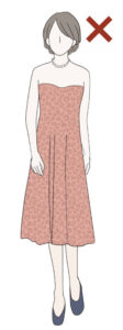 友人の結婚式で受付係をするときの服装は?男女別の基本マナーを紹介、避けるべきNG例、【女性】白・黒ずくめの服装、露出の多いドレス、アニマル柄やファー素材